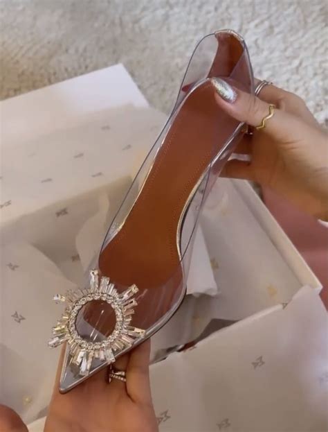 amina muaddi transparent shoes